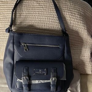 London Fog Stacey NWT Navy Blue Shoulder Bag by London Fog